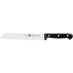 Messer & Messerblock Set, 5-tlg. / 10/16/20/30 cm, Schwarz/Braun, Sonderschmelze/Bambus