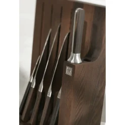 Messerblock, leer für 5 Messer, 5, Braun