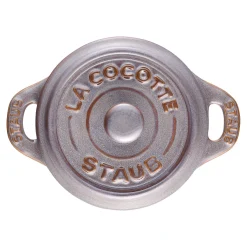 Mini Cocotte 10 cm, rund, Antik-Grau, Keramik