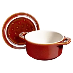 Mini Cocotte 10 cm, rund, Antik-Kupfer, Keramik
