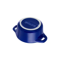 Mini Cocotte 10 cm, rund, Dunkelblau, Keramik