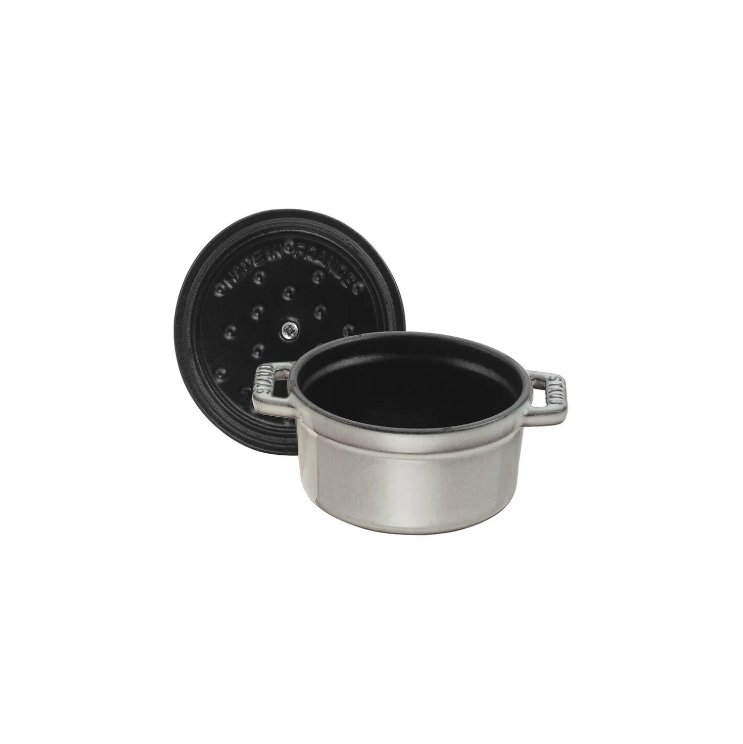 Mini Cocotte 10 cm, rund, Graphit-Grau, Gusseisen