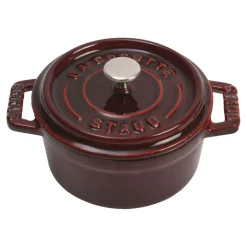 Mini Cocotte 10 cm, rund, Grenadine-Rot, Gusseisen