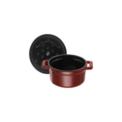Mini Cocotte 10 cm, rund, Grenadine-Rot, Gusseisen