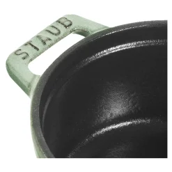 Mini Cocotte 10 cm, rund, Salbeigrün, Gusseisen