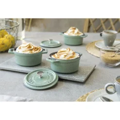 Mini Cocotte 10 cm, rund, Salbeigrün, Gusseisen