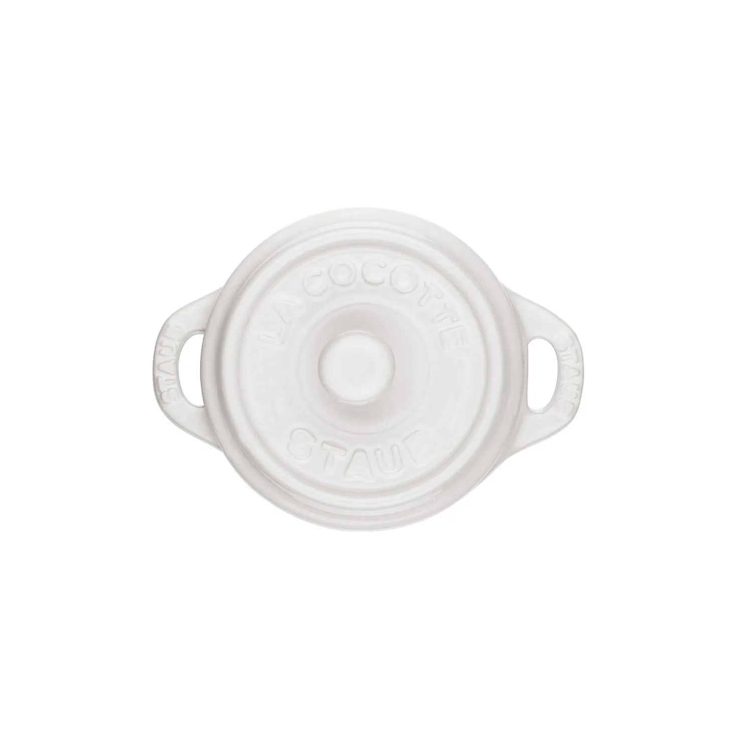 Mini Cocotte 10 cm, rund, Weiß, Keramik