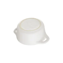 Mini Cocotte 10 cm, rund, Weiß, Keramik