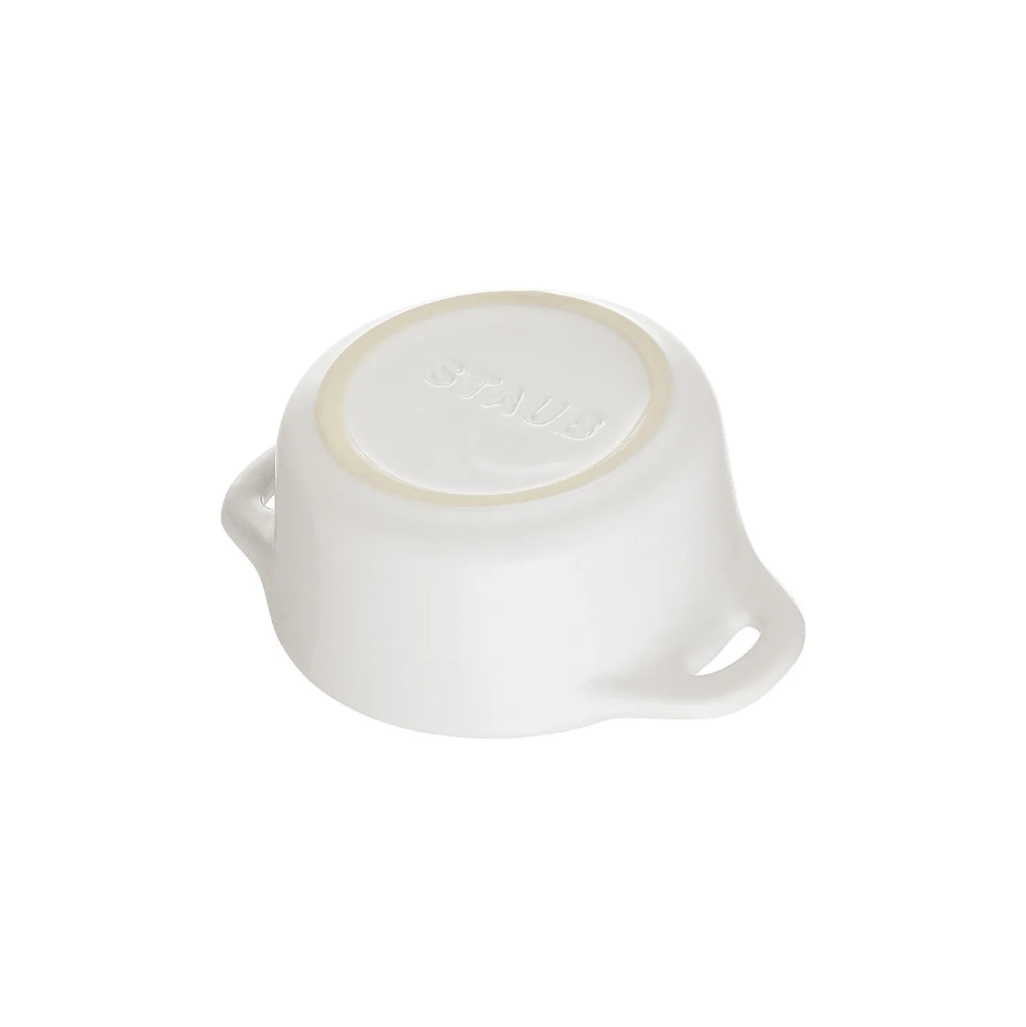 Mini Cocotte 10 cm, rund, Weiß, Keramik