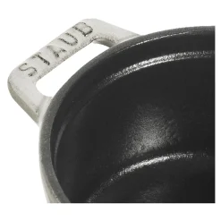 Mini Cocotte 10 cm, rund, Weisser Trüffel, Gusseisen