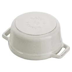Mini Cocotte 10 cm, rund, Weisser Trüffel, Gusseisen