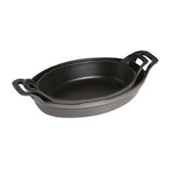 Ofenform 21 cm, oval, Graphit-Grau, Gusseisen