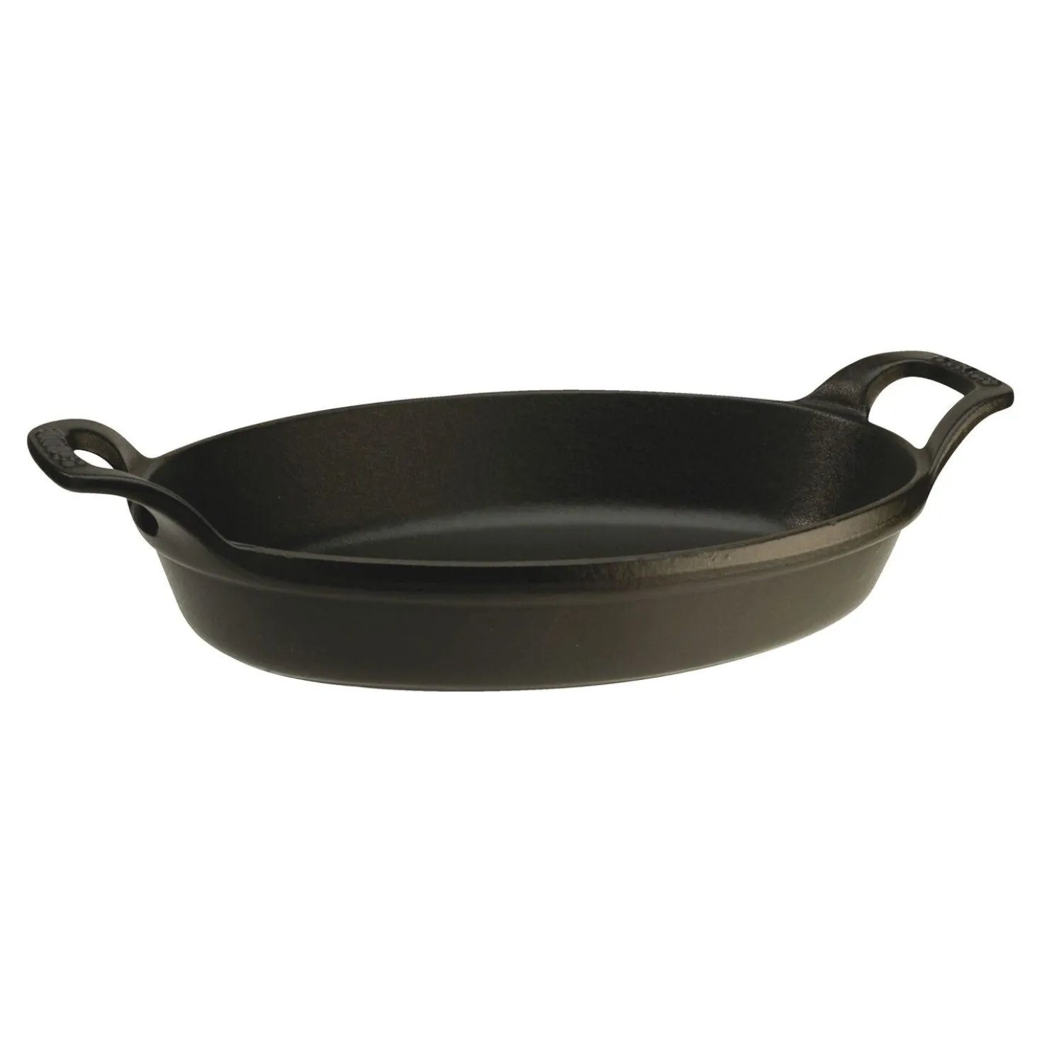 Ofenform 32 cm, oval, Schwarz, Gusseisen