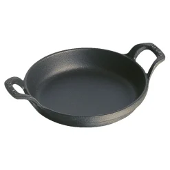 Ofenform 12 cm, rund, Schwarz, Gusseisen