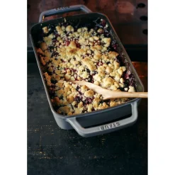 Ofenform 30 x 20 cm, rechteckig, Graphit-Grau, Gusseisen