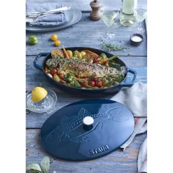 Ofenform Fisch 33 cm, oval, La-Mer, Gusseisen