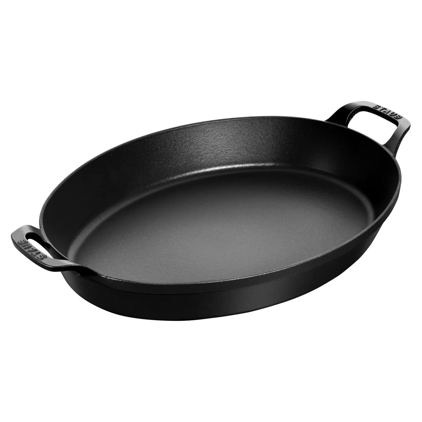 Ofenform mit 2 Griffen 37 x 28 cm, oval, Schwarz, Gusseisen