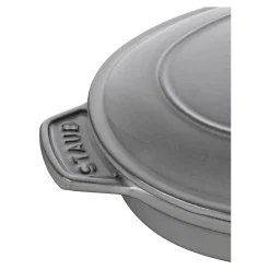 Ofenform mit Deckel 23 cm, oval, Graphit-Grau, Gusseisen