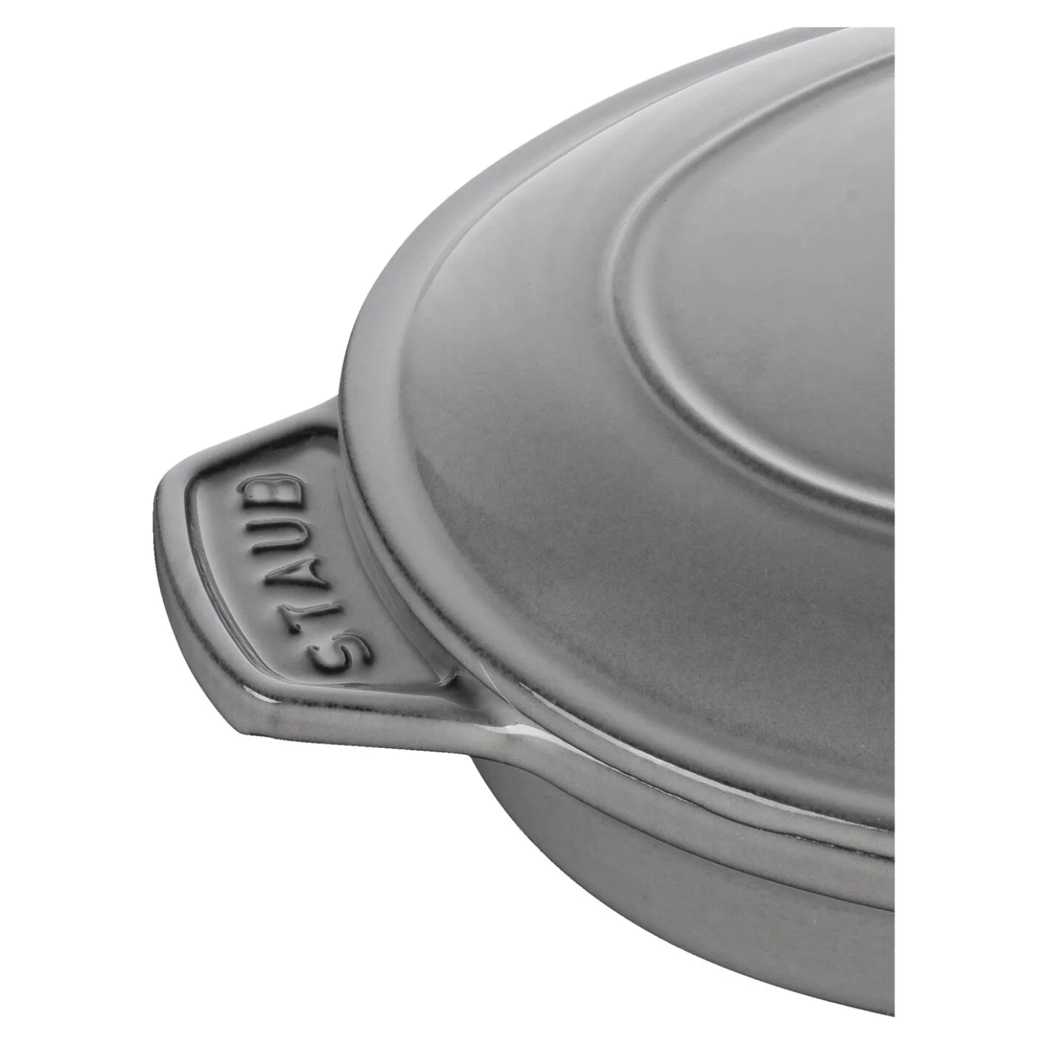 Ofenform mit Deckel 23 cm, oval, Graphit-Grau, Gusseisen