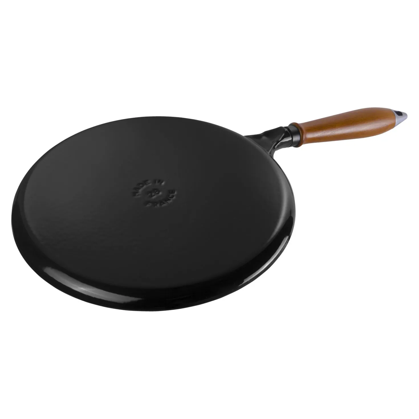 Pfannkuchenpfanne 28 cm, rund, Schwarz, Gusseisen