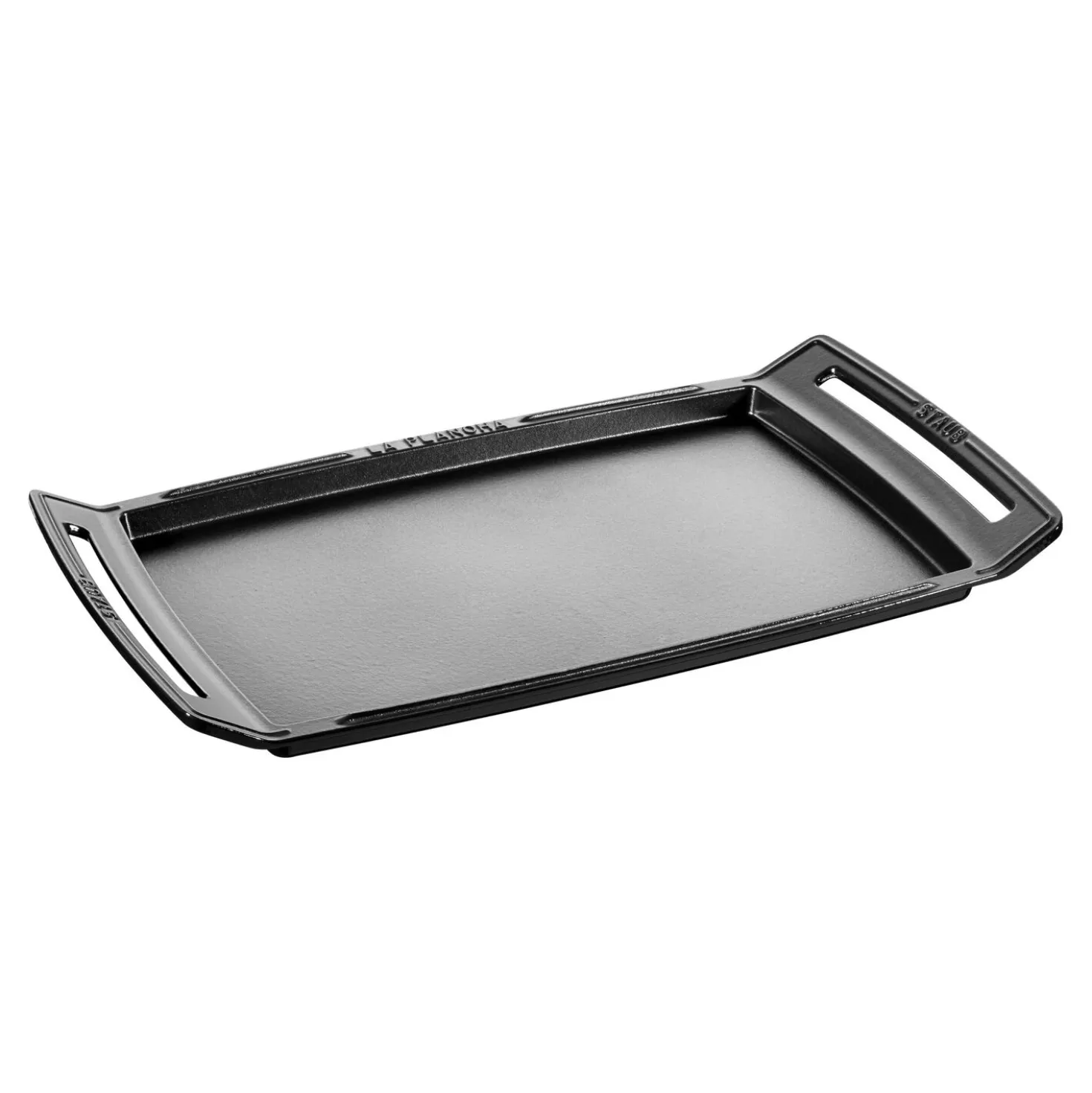 Plancha 38 cm x 25 cm, rechteckig, Glänzend-Schwarz, Gusseisen