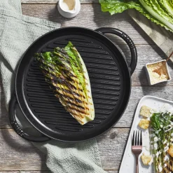 Pure Grill 26 cm, rund, Schwarz, Gusseisen