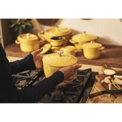 Reis-Cocotte 16 cm, rund, Citron, Gusseisen