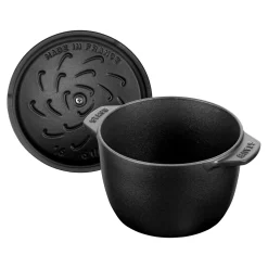 Reis-Cocotte 16 cm, rund, Schwarz, Gusseisen