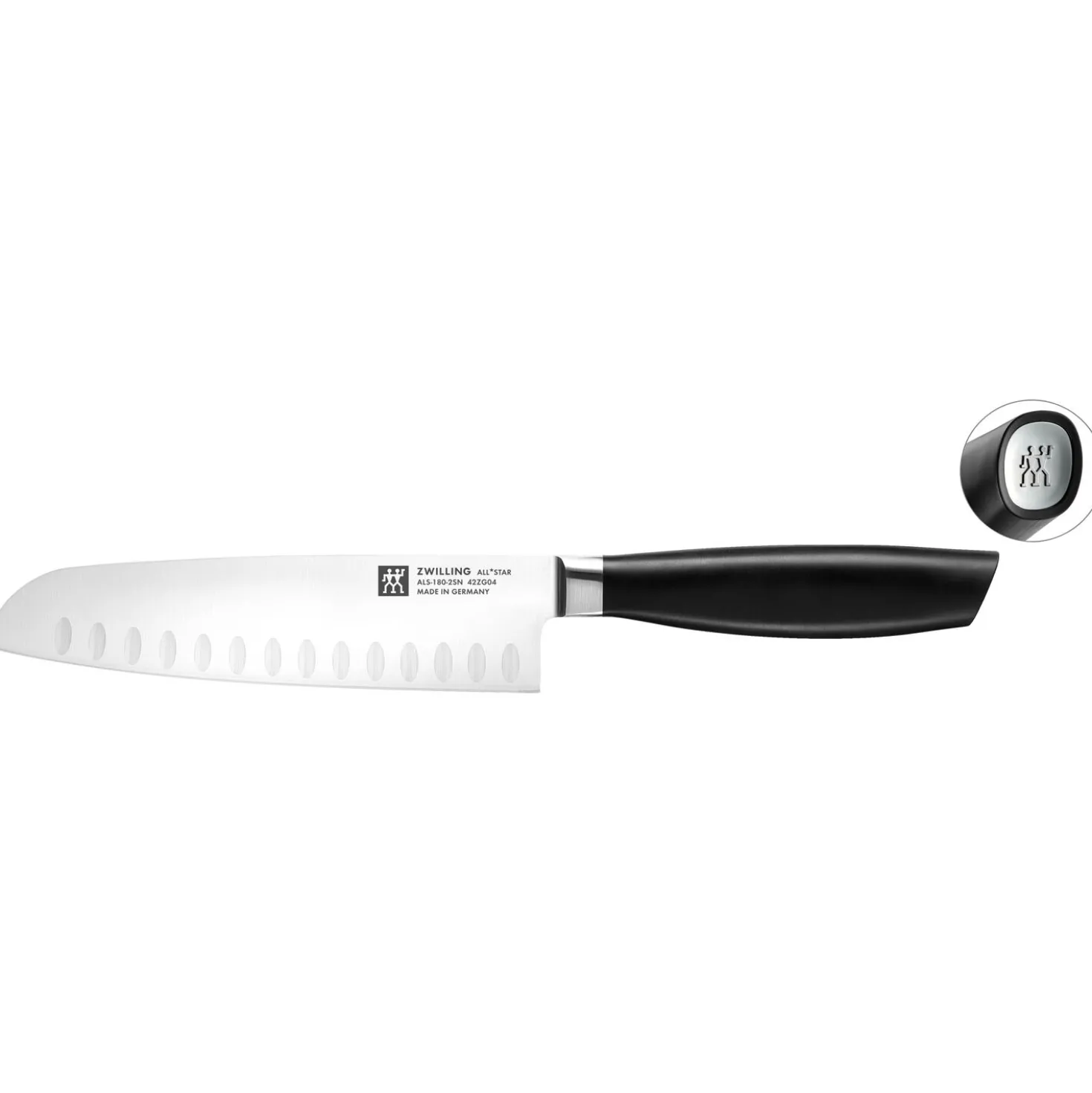 Santokumesser 18 cm, Silber