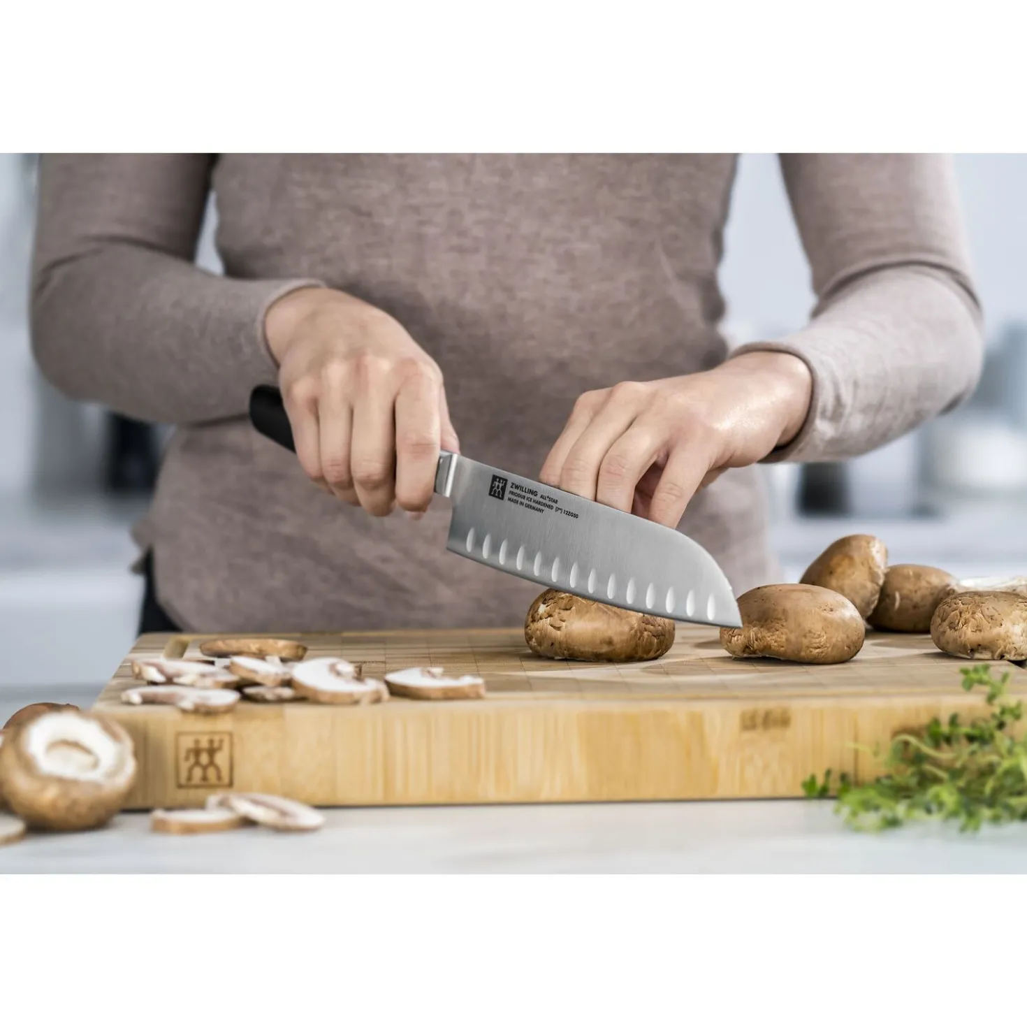 Santokumesser 18 cm, Silber