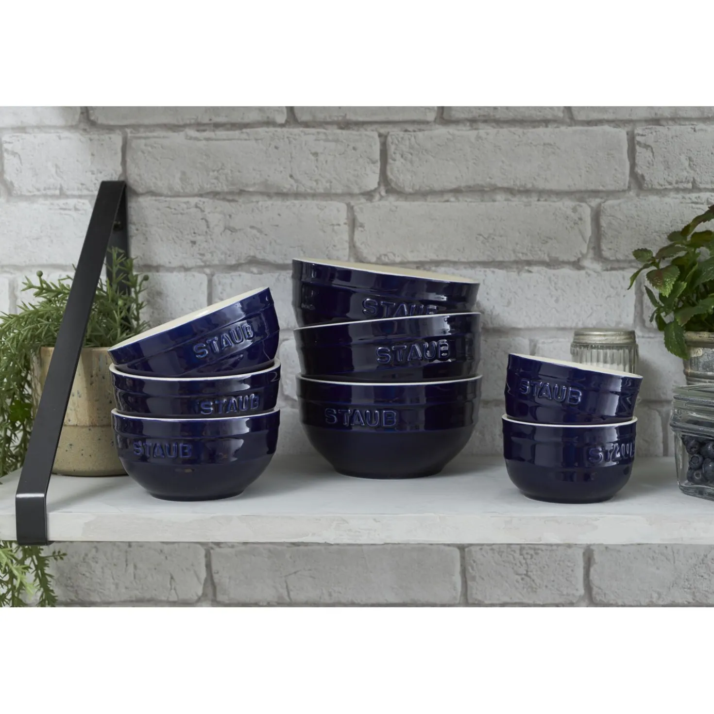 Schüssel 14 cm, rund, Dunkelblau, Keramik