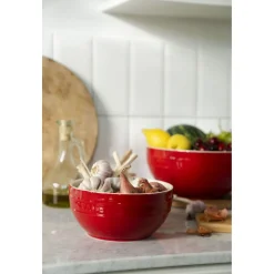 Schüssel 18 cm, rund, Kirsch-Rot, Keramik