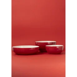 Schüssel 24 cm, rund, Kirsch-Rot, Keramik