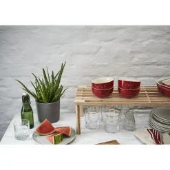 Schüssel 12 cm, rund, Kirsch-Rot, Keramik