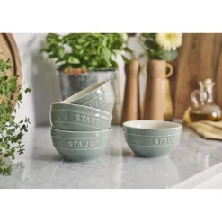 Schüssel Set 12 cm / 4-tlg, Eukalyptus, Keramik