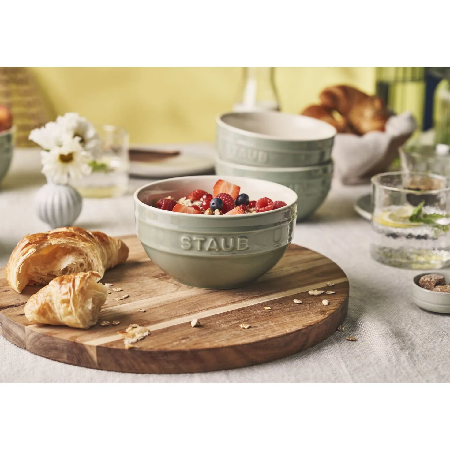 Schüssel Set 14 cm / 4-tlg, Eukalyptus, Keramik