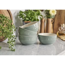 Schüssel Set 14 cm / 4-tlg, Eukalyptus, Keramik