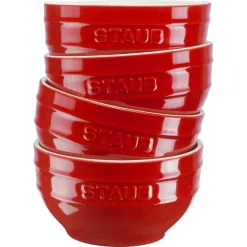 Schüssel Set 12 cm / 4-tlg, Kirsch-Rot, Keramik