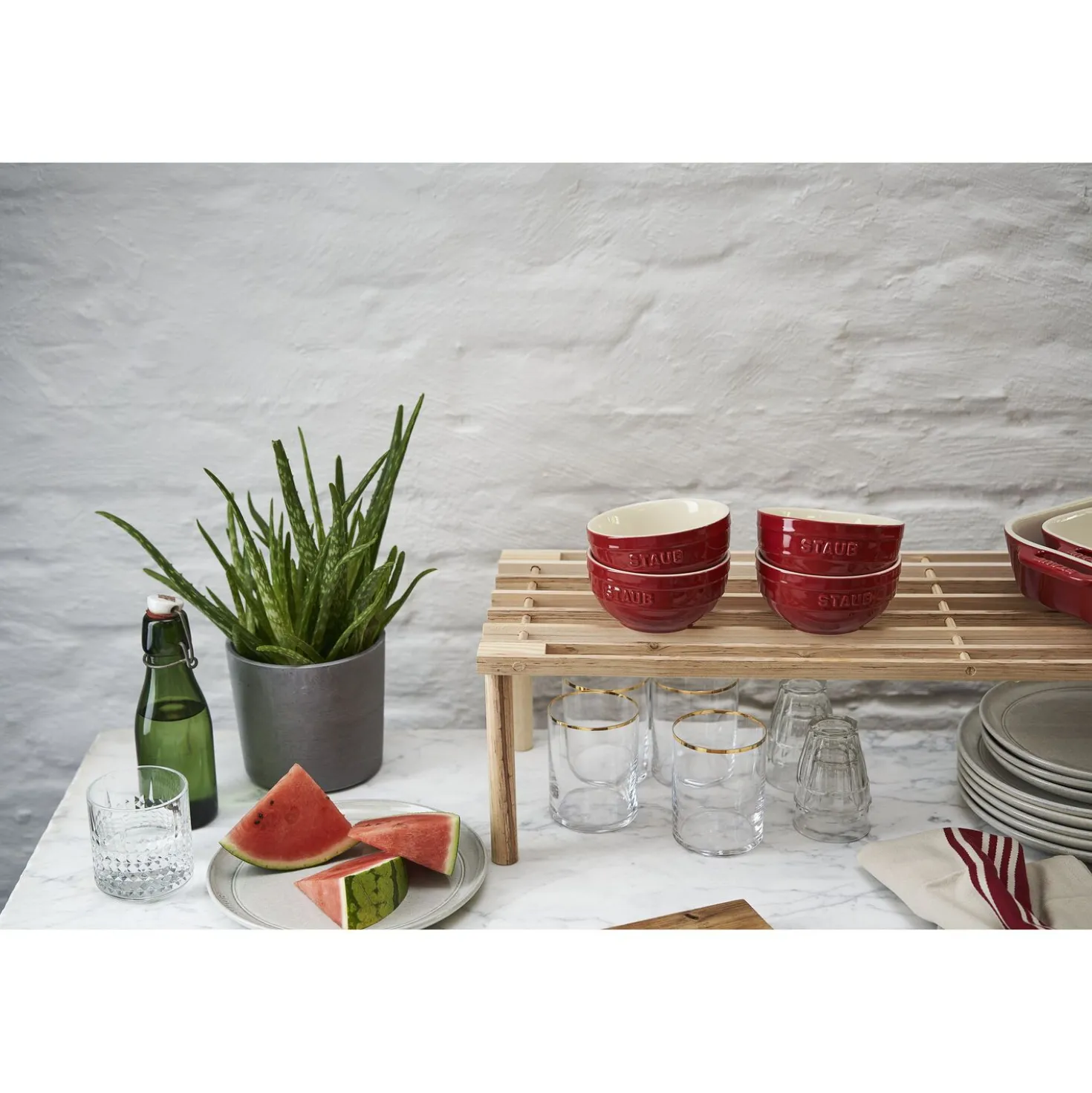 Schüssel Set 12 cm / 4-tlg, Kirsch-Rot, Keramik