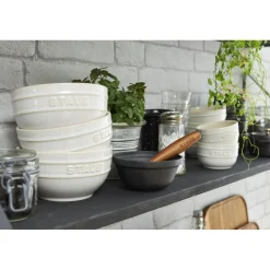 Schüssel Set mit Vakuumdeckeln/6-Teilig, 12cm/Elfenbeinweiß