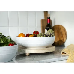 Schüssel-Set mit Vakuumdeckeln, 18 cm/ 24 cm/ 4-tlg., Weiß, Keramik