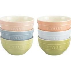 Schüssel-Set mit Vakuumdeckeln, 12 cm/ 9-tlg., Macaron/ Weiß, Keramik