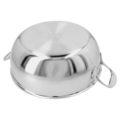 Servierpfanne mit doppelwandigem Deckel 28 cm, 18/10 Edelstahl