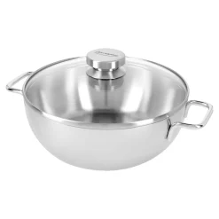 Servierpfanne mit Glasdeckel 24 cm, 18/10 Edelstahl