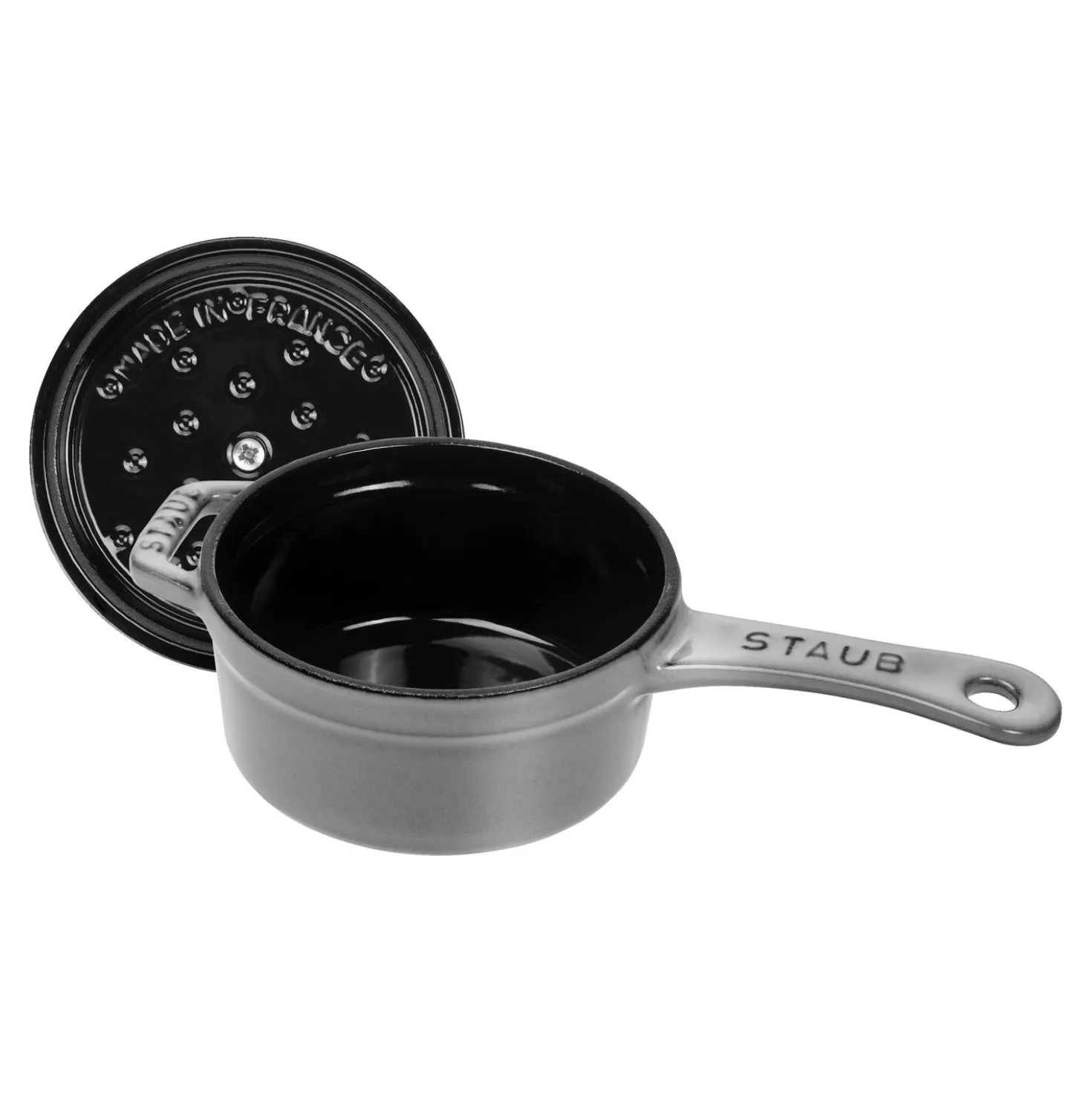 Stieltopf 10 cm, Gusseisen, Graphit-Grau