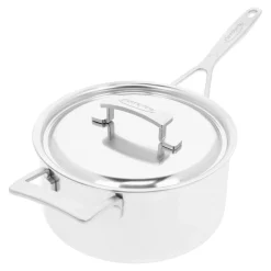 Stieltopf mit Deckel, 22 cm, 18/10 Edelstahl