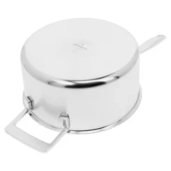 Stieltopf mit Deckel, 22 cm, 18/10 Edelstahl