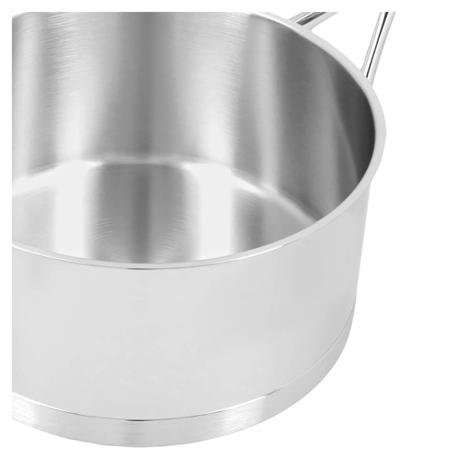 Stieltopf mit Deckel 20 cm, 18/10 Edelstahl, Silber