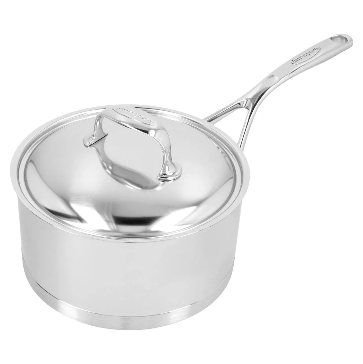 Stieltopf mit Deckel 20 cm, 18/10 Edelstahl, Silber