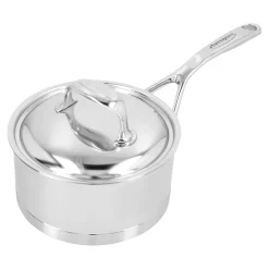 Stieltopf mit Deckel 16 cm, 18/10 Edelstahl, Silber